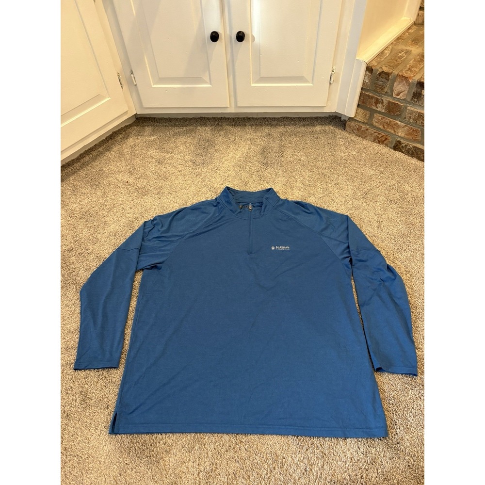 Alaskan Hard Gear Duluth Trading Co. Pullover 1/4 Zip Men's XXL 2XL Blue Light